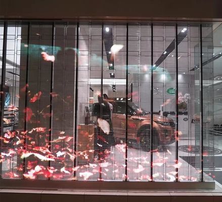 دیوار LED شیشه ای با صفحه نمایش LED شفاف 2.6-5.2 میلی متری تمام رنگی برای مرکز خرید